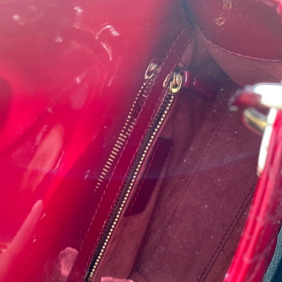 SOLD - Christine Dior Lady Dior Mini Cannage Red Patent Calfskin handbag - Picture 6 of 8